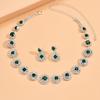 1 pair Earrings Plus 1pc Necklace Elegant Jewelry Set Inlaid Rhinestone Dainty Jewelry, Perfect Festival Gift For Women