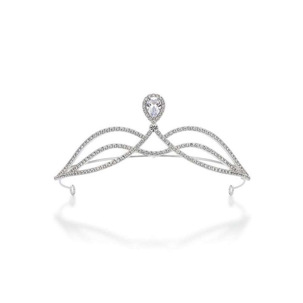 Simple Design Wedding Bride Crown Crystal Rhinestone Princess Crown Wedding Ceremony