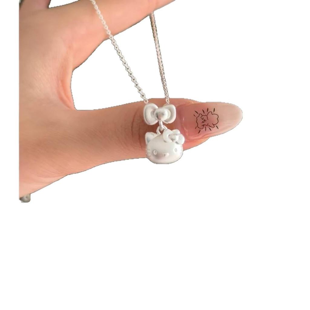 S925 Hello Kitty Bow Pendant Necklace - Cute Gift for Best Friend, Girlfriend, or Child