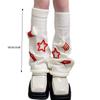 Meias longas Lolita femininas para outono e inverno, aquecedores de perna estilo Harajuku, adoráveis, com pequenos ossos em 3D e estrelas tricotadas, polainas para botas.