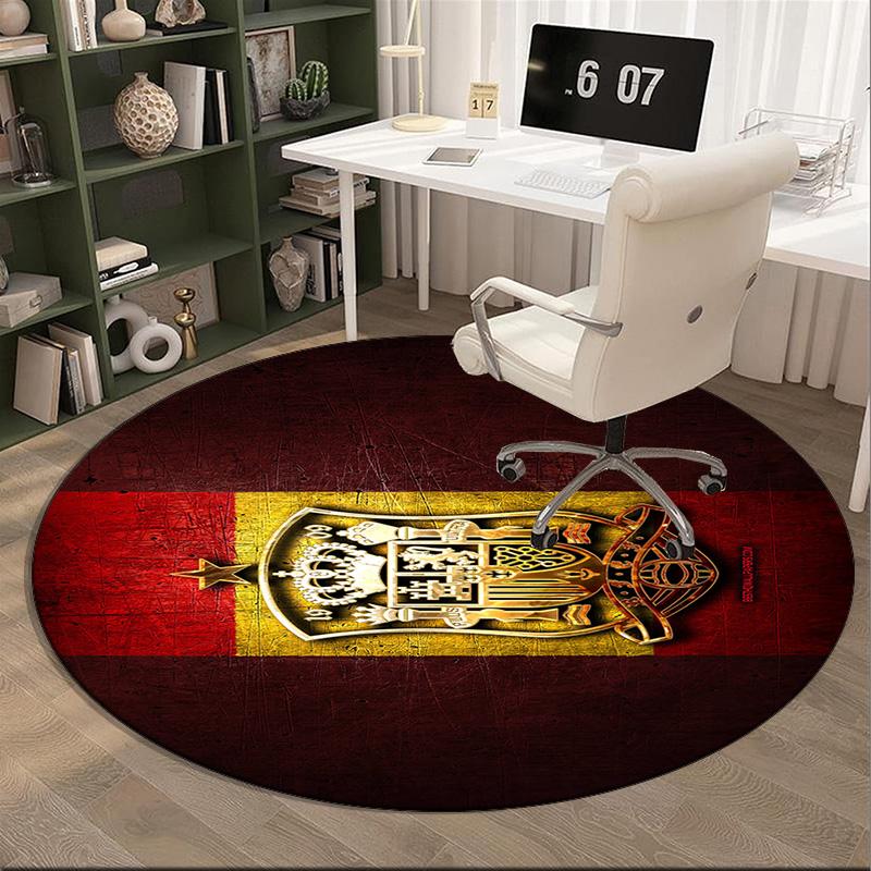 1PCS Tappeto Rotondo FC Barcellona Stemma Stampato Tappeto Rotondo per Area, Tappeto per Casa Ufficio, Tappeto Rotondo per Sedia, Tappeto Decorativo Regali per Fan Regalo di Natale