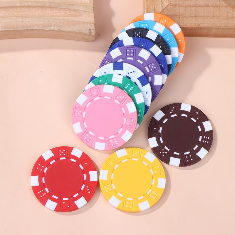 10 Pcs Abs Plastic Poker Chips Casino Texas Hold'Em Poker Metal Coins 11.5G Chips Poker Game Chip Set Accessories