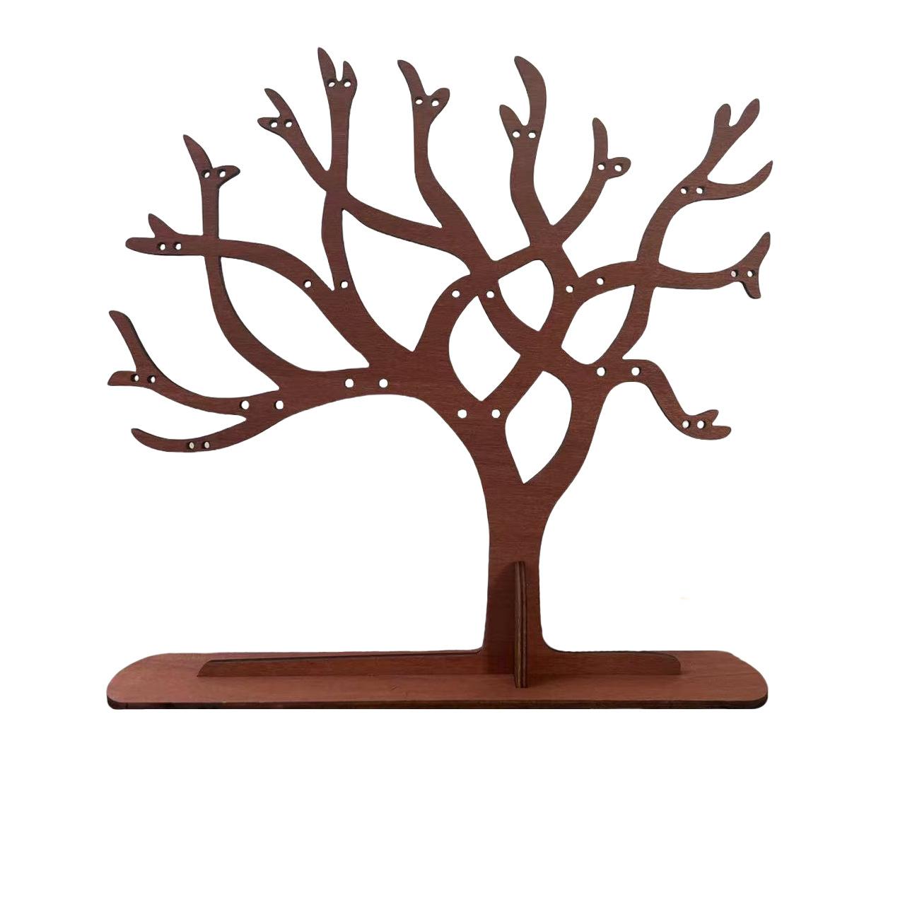 

Retro Earring Tree Wooden Jewelry Stand, Creative Branch-Shaped Wooden Ornaments, Home Desktop Jewelry Display Stand