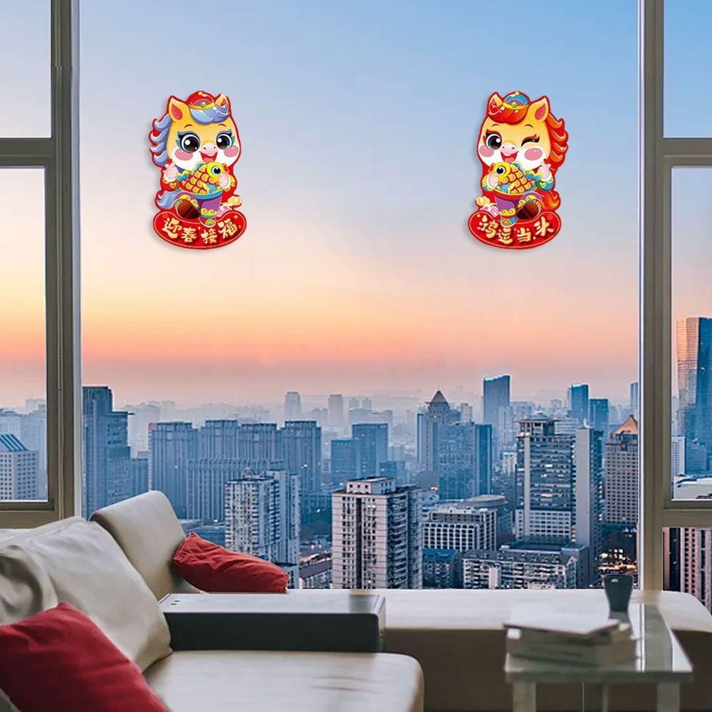 8 Pcs Chinese New Year Decor 2026 Chinese Spring Festival Couplets Art Paper Door Stickers