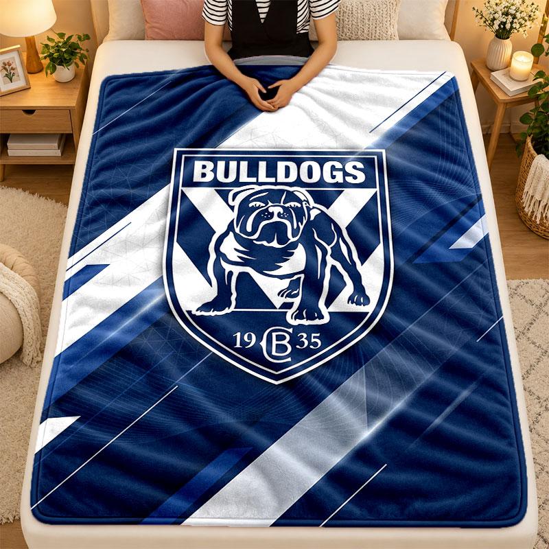Flannel BlanketCanterbury-Bankstown Bulldogs Warm Soft Throw Blanket for Indoor Sofa Bed Living Room Use