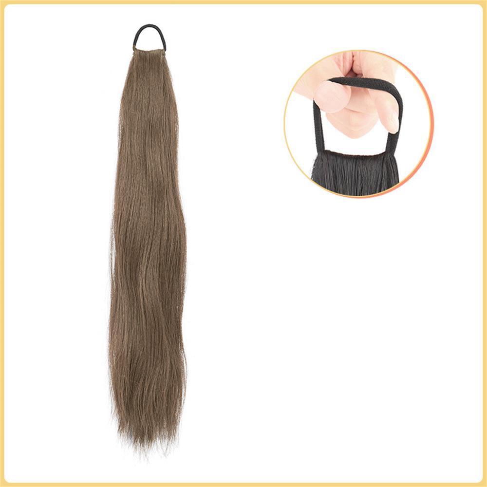 

1 шт. Y2K для девочек Натуральный Синтетический Имитация Длинный Прямой Двойной Хвост Парик с резинкой для волос Наращивание Волос Аксессуары для Парика 45см