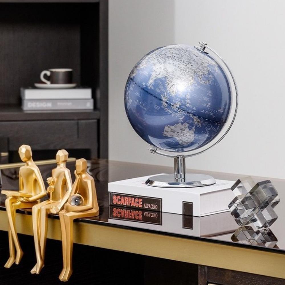 

23Cm Metal Bracket Globe Geography Teaching Supplies Home Ornament Light Luxury 20cm