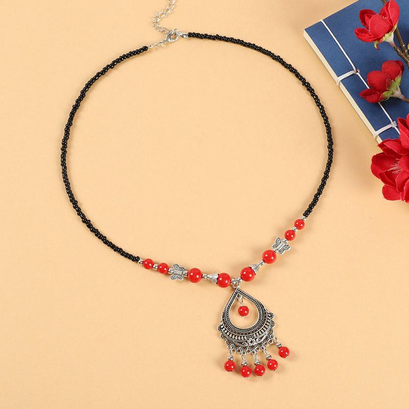 Turkey Bohemian Black Blue Stone Ethnic Coin Tassel Necklace Headdress Gypsy Boho Beach Choker Bib Head Chain For Women Partyd