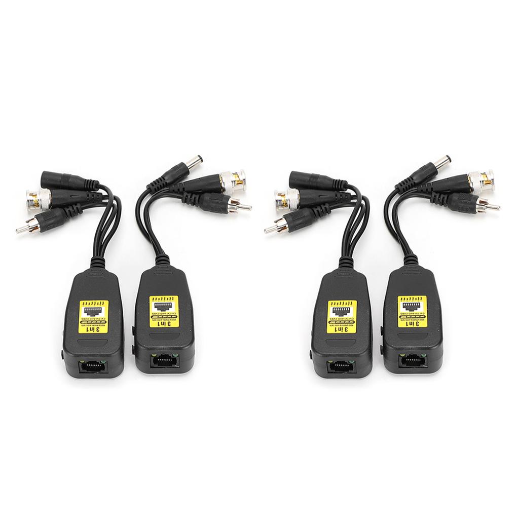 2Pair 3 In 1 PowerVideoAudio Balun Connector Transmitter 8MP CVi AHd TVi CVBS