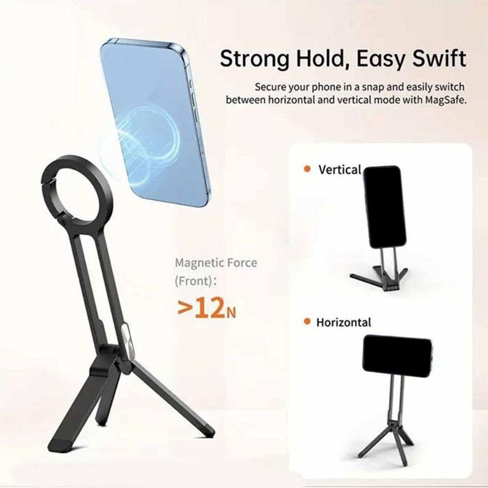 Foldable Ring Carabiner-Mounted Phone Tripod Lightweight Magnetic Phone Tripod  for Home