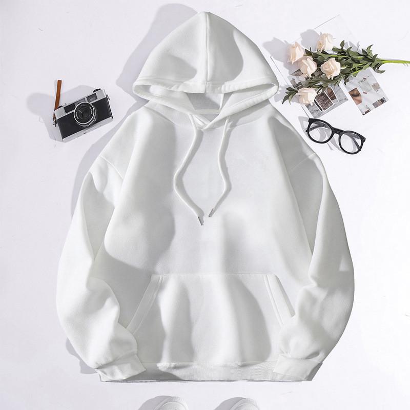 Felpa con cappuccio casual larga foderata in velluto da donna Autunno/Inverno 2024