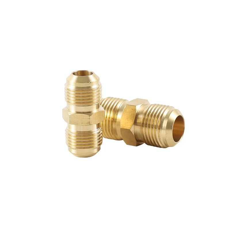 1pc Air Conditioner 1/4 3/8 1/2 5/8 3/4 SAE 45 Male Flare Straight Union Coupling Brass Fitting Propane Natural Gas