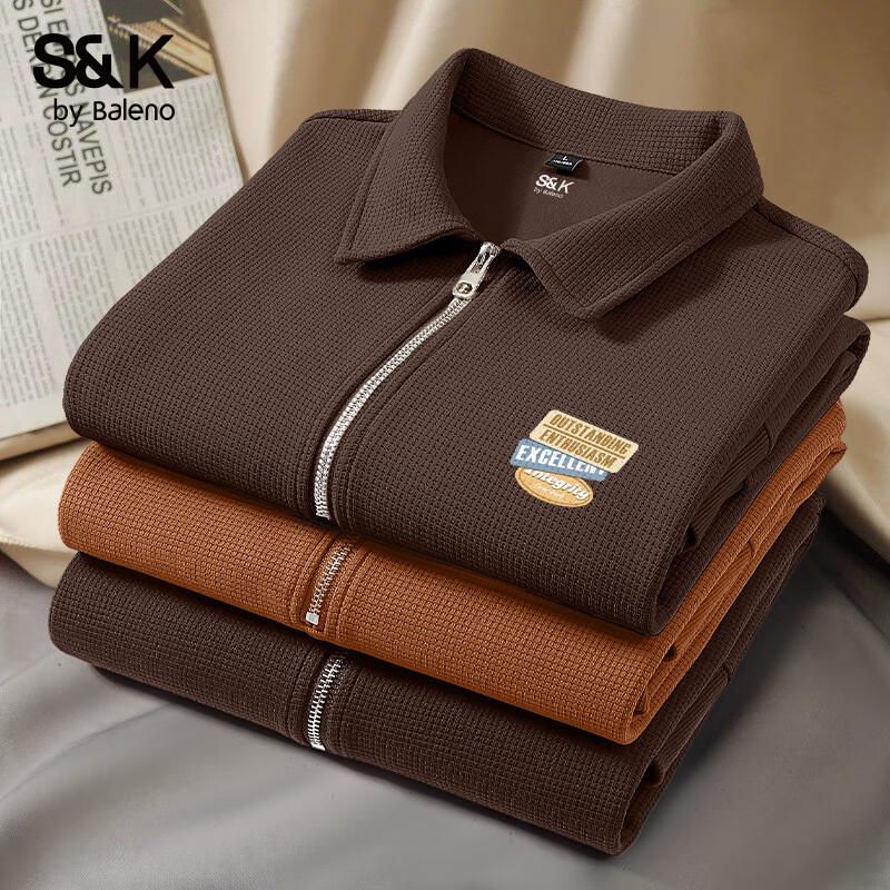 

Baleno Men s S&K Waffle Knit Polo Sweatshirt 2XL