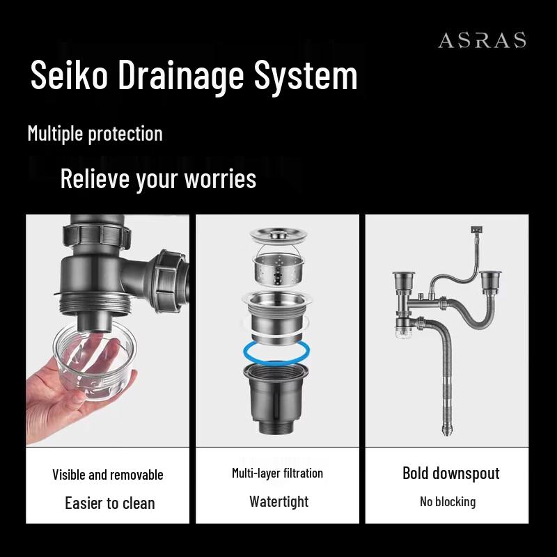 304 Stainless Steel Gourd Drain Pipe Kit for Single Sink