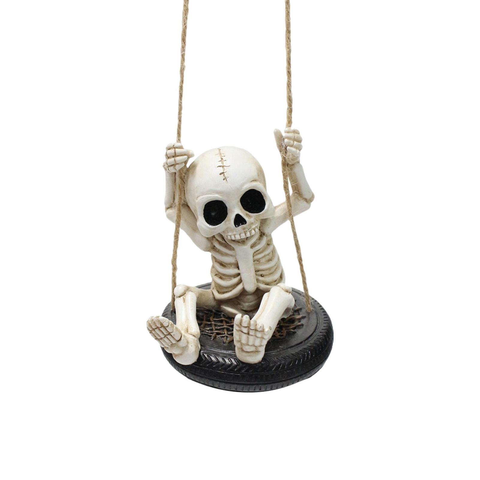 

Halloween Swinging Ghost Figurines Hollow Big Eyes Punk-Style Garden Ornament for Halloween Festival Gift