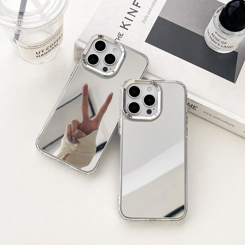 Luxusní pozlacený make-up zrcátko pouzdro na telefon pro iPhone 17 16 15 14 13 12 11 Pro Max XR X XS Pevný akrylový nárazuvzdorný kryt s nárazníkem