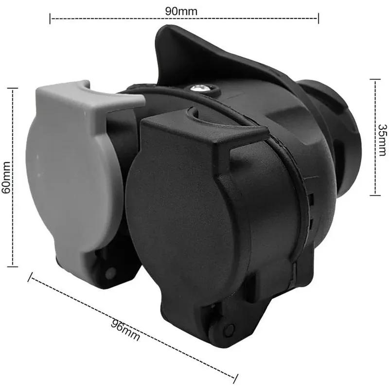 Car Euro Trailer PlugG Socket 13 To 7 Pin N & S Dual Socket Trailer Towbar Towing Socket 12V Electrical Connector Adapter