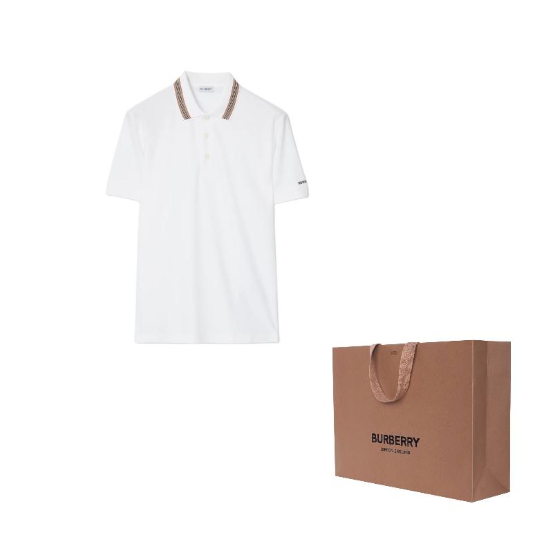 Burberry Polo Shirts Men's White Polo Collar Moderate 81118121