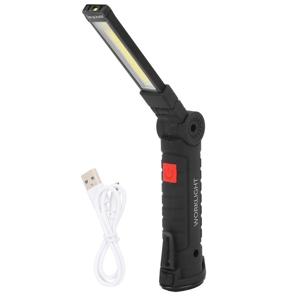 Linterna USB recargable, luz de trabajo plegable multifuncional, linterna LED COB para acampar