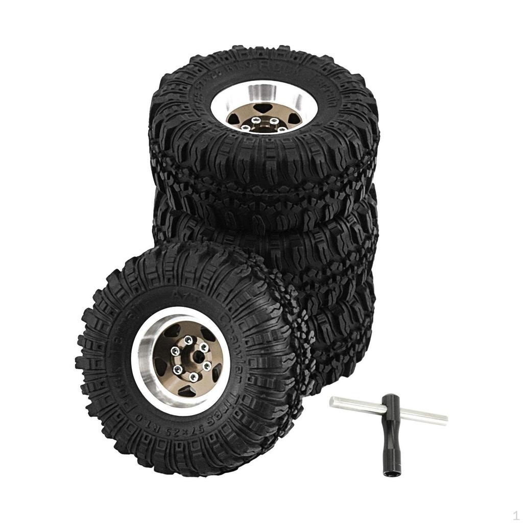 4 Pieces RC Car Tire Hobby Upgrade Wheel Rims Tires Set Wheels and for 1:18