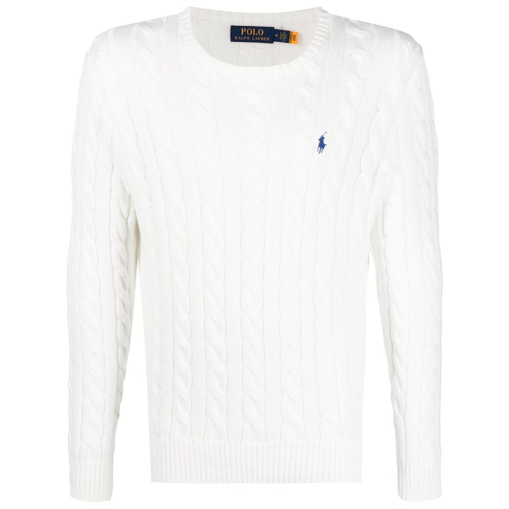 Polo Ralph Lauren Logo Embroidered Cable Knit Jumper 710775885-033