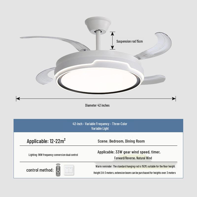 2026 New Model Flush Mount Ceiling Fan with Integrated Light for Living, Dining & Bedroom
