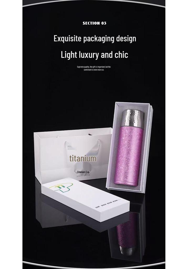 Luxury Titanium Thermos Cup Gift Set: High-End Stewing Cup for Tea and Water