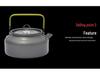 1.2L Anodized Aluminum Outdoor Kettle - Portable Teapot for Camping, Picnic & Fishing
