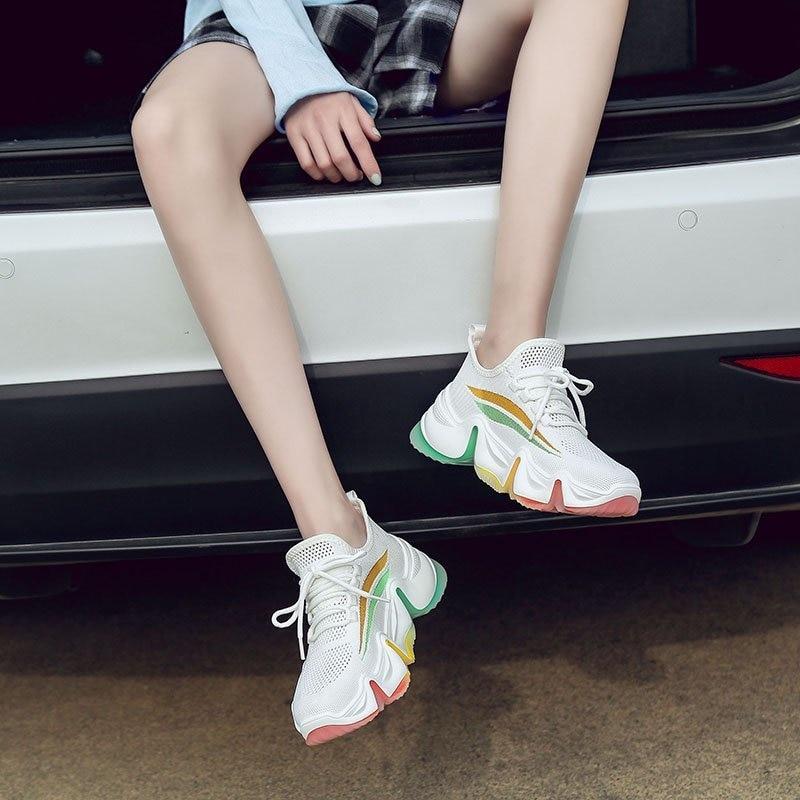 rainbow platform sneakers