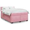 VidaXL Slatted Bed Base with Mattress Pink 160x200 Cm Velvet 3286371