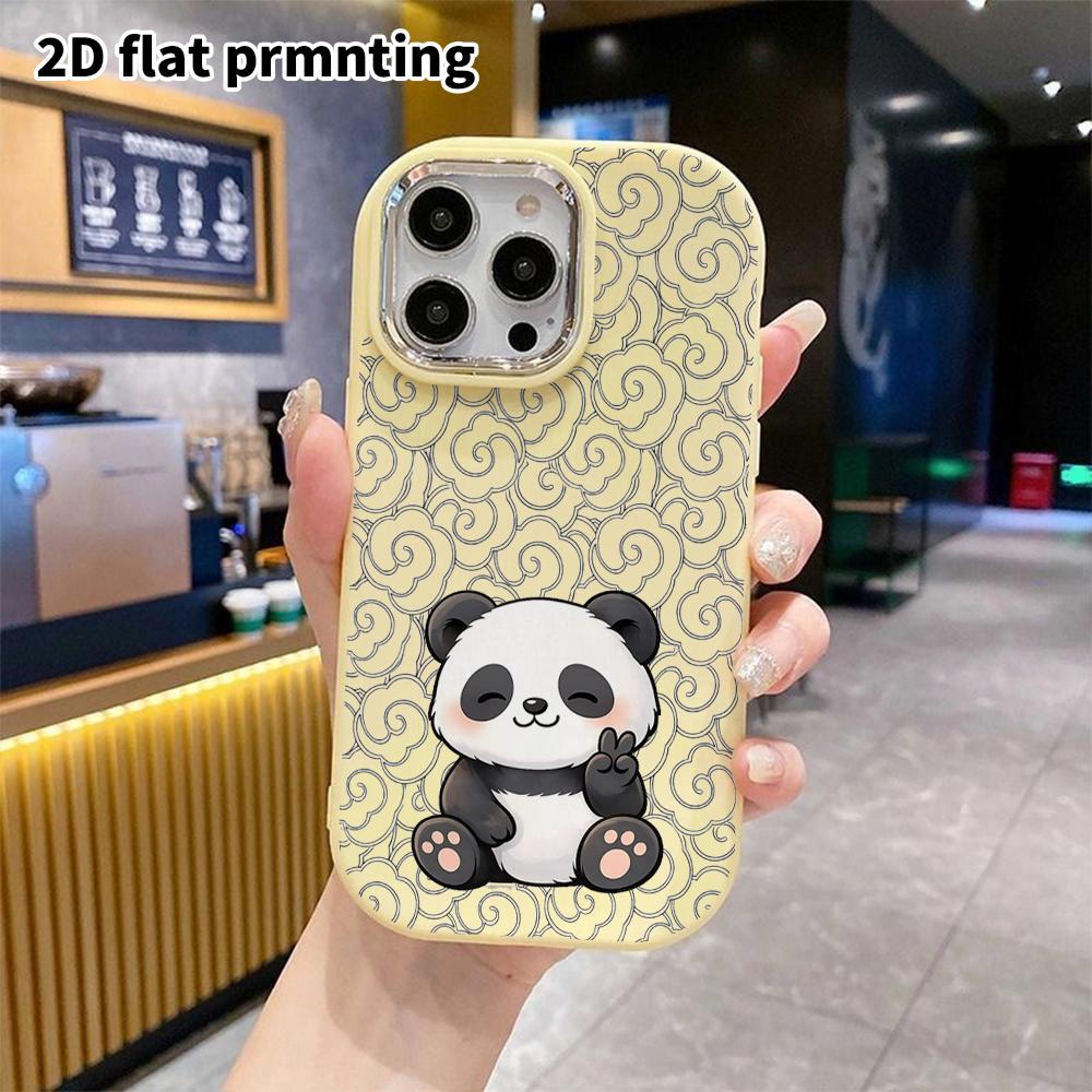Phone Case: 2D Flat Design Suitable for iPhone 18 17 16 15 14 13 Pro Protective Case, Couple Style, Bigger Panda, Christmas and Halloween Gifts