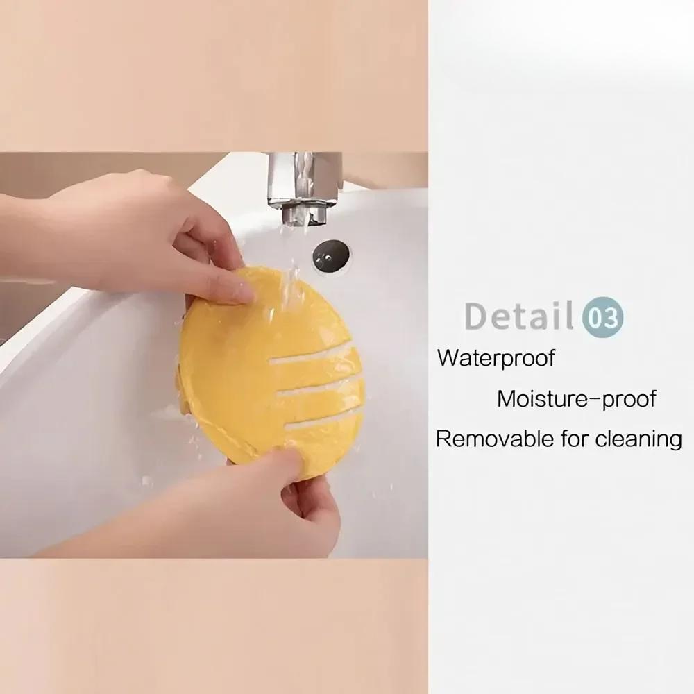 Wall Mounted Soap Dish Suction Cup Shower Soap Holder Punch Free Drain Tray Bathroom Accessories Soap Box for Home Use