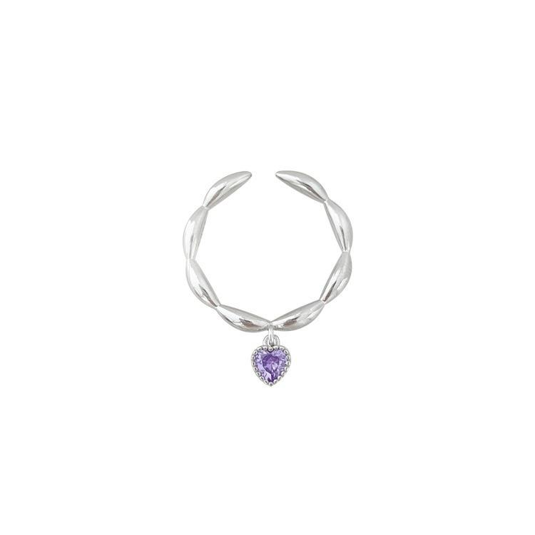 Silver Versatile S925 Heart Ring With Dazzling Zircon Stones For Special Occasions