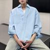 INCERUN Oversized Men Lapel Neck Long Sleeve Striped Patchwork Casual Shirts Tops 