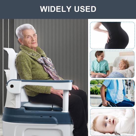 Bedside Commode, Adult Portable Toilet, Toilet Chair Seat with Handles, Height Adjustable Mobile Portable Toilet, Adult Potty Chair Load 882lb for