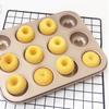 12/24 Donut Baking Pans Carbon Steel Mini Donut Mold Nonstick Doughnut Cake Baking Tray Muffin Bakeware Easy to Use