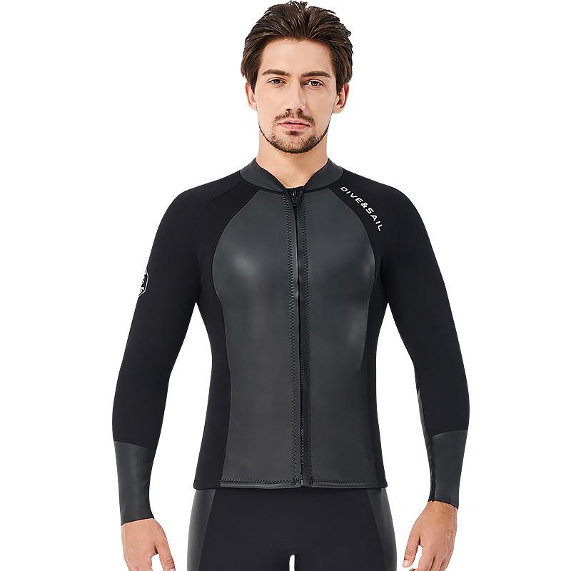 2MM Wetsuit Set: Split Long Sleeve Top & Diving Pants for Cold Protection, Snorkeling, Sailing & Surfing