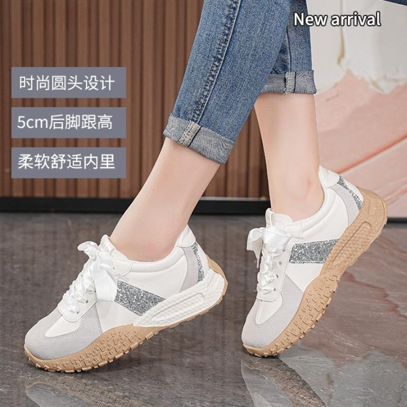 Tavaszi őszi női fényes alkalmi cipők vastag talpú fűzős női lapos talpú tornacipők kültéri alkalmi sétacipők Mujer