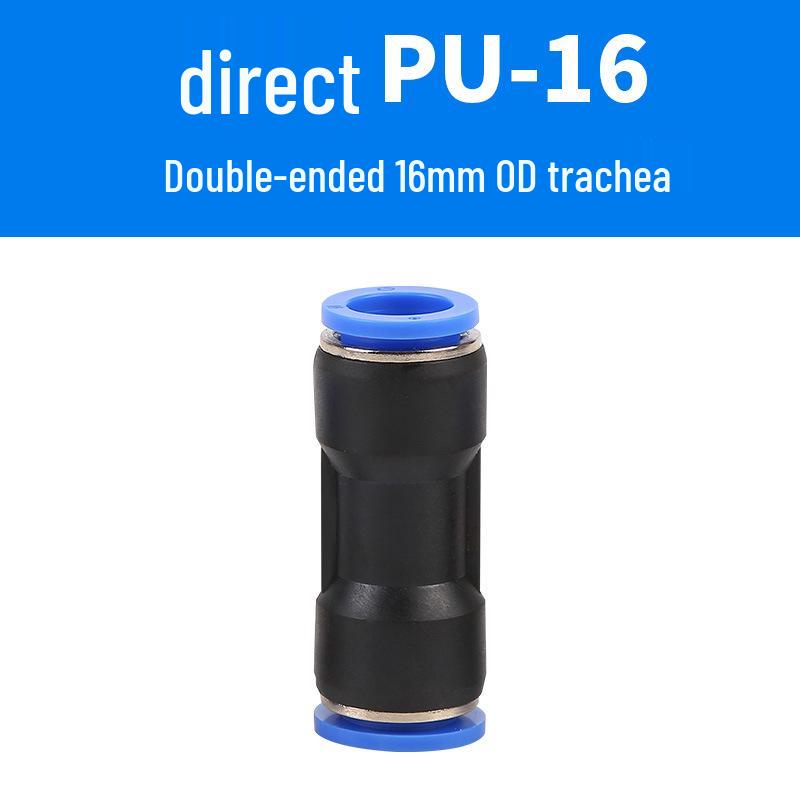 Straight Quick Push-In Pneumatic Air Tube Connector, PU Sizes 6-16, Plastic Two-Way Joint