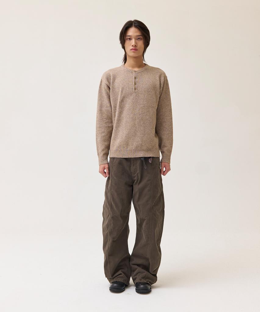 Akesi Marc Henley Neck Knit_Mocha