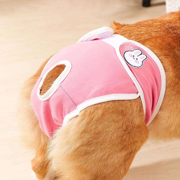 

Washable Dog Diaper Breathable Dog Period Pads Panties for Small-medium Dogs Feminine Pet Menstrual Pants M рожевий