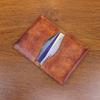 Neue Kopfschicht Kuhleder-Abholtasche für weibliche Studenten, Einfache Kartentasche, Retro-Gemüsegerbung Leder verwendet, Gebürstet, Handgefertigte Visitenkartenetui