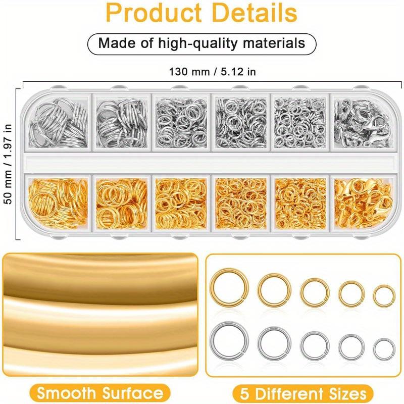 Jump Rings for Jewelry Making Kit, Open Jump Rings Jewelry Repair Kit for Necklace Bracelet
