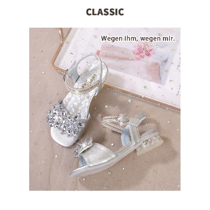 Summer Girls Princess Sandals Crystal Flower Sandals Children's Shoes Baby Girl Rhinestone Sandals Crystal Shoes