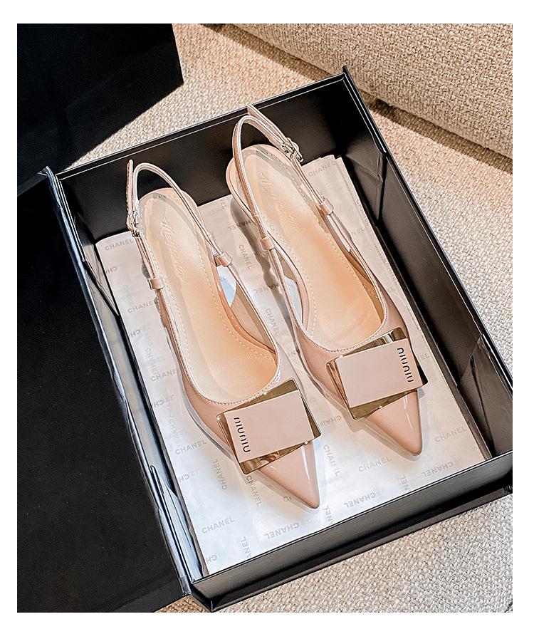 Sandalias Francesas de Moda para Mujer Verano 2025 Diamante Puntera Puntiaguda Tacones Altos Delgados Zapatos de Señora Talla Grande Sandalias de Mujer 41 42 43