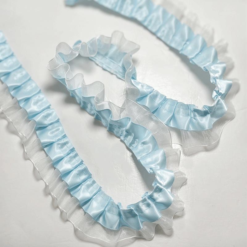 

10Yards Organza Satin Pleated Lace 4cm Ruffle Trim For Lolita Dress Bag Decorative Textile Cushion Curtain DIY Sewing Accessorie 10 Yards