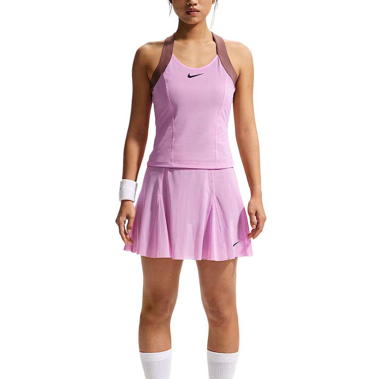 Nike Tennis Tops Women s Light Magenta Crew Neck Moderate IV5707-503 L