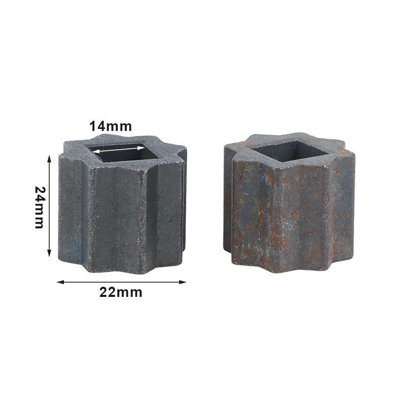 2Pcs Pneumatic Head Adapter Sleeve Actuator Connecting Sleeve Inner Square Outer Octagonal Sleeve Ball Valve Reducer Sleeves