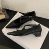 Fashion SUOJIALUN 2025 Women New Brand Pumps Shoes Fashion Pointed Toe Ladies Red Elegant Single Shoes Square Low Heel Mary Jane Shoes