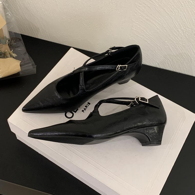 Fashion SUOJIALUN 2025 Women New Brand Pumps Shoes Fashion Pointed Toe Ladies Red Elegant Single Shoes Square Low Heel Mary Jane Shoes